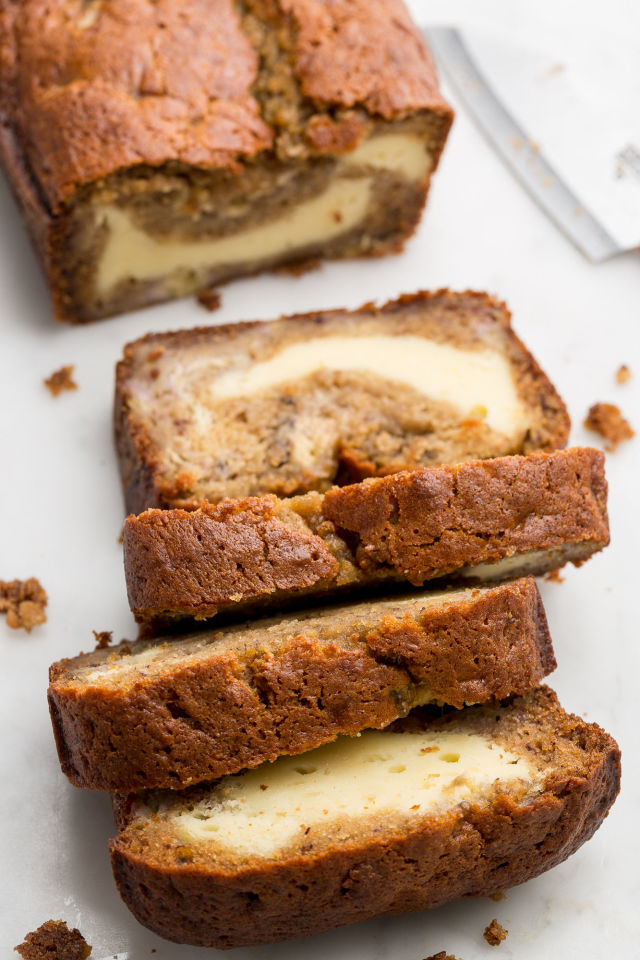 Cheesecake-Stuffed Banana Bread